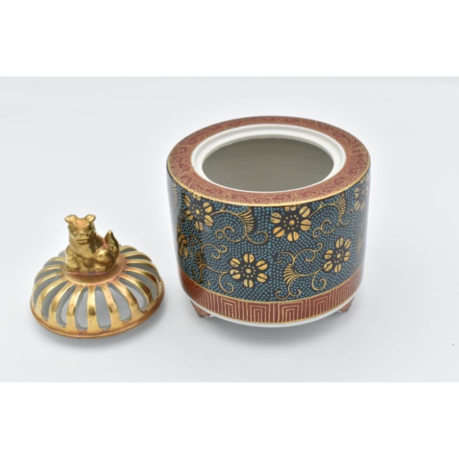 九谷焼 香炉 切立青粒香炉 木箱入り item no.1f079 : ハマダヤ食器店