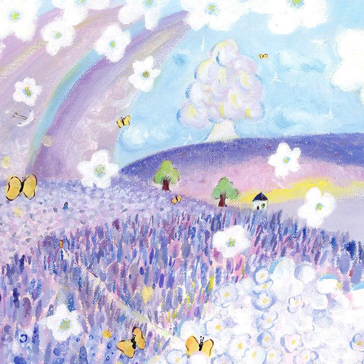 絵画 インテリア (Feel/Mサイズ) ラベンダー畑 額入り 絵 玄関に飾る絵