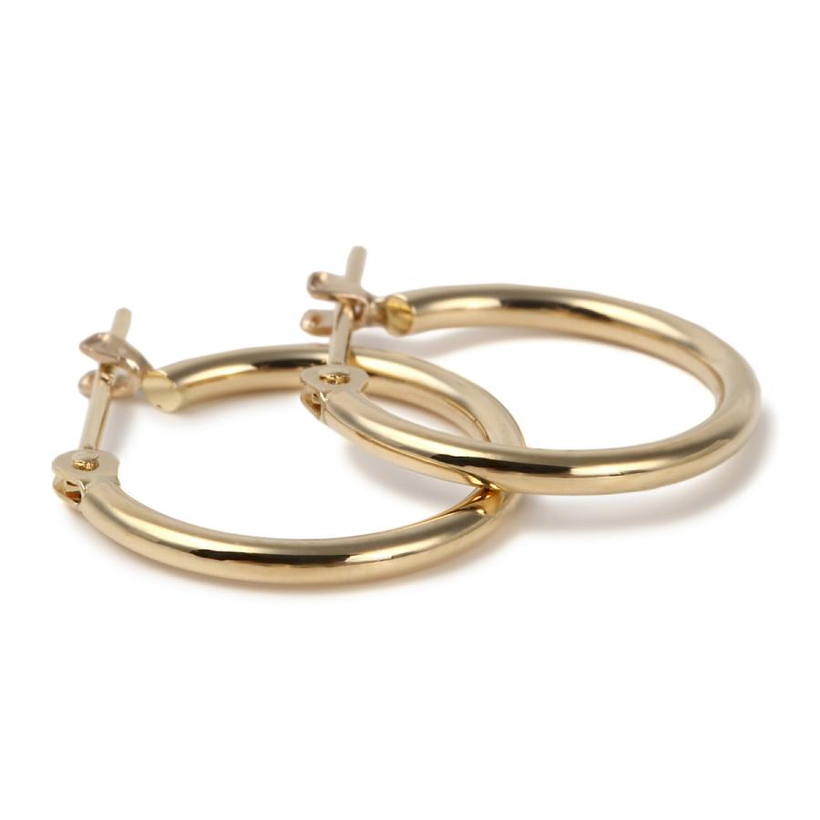 18金 フープピアス 1.5×15mm 両耳 メンズ レディース K18 ゴールド