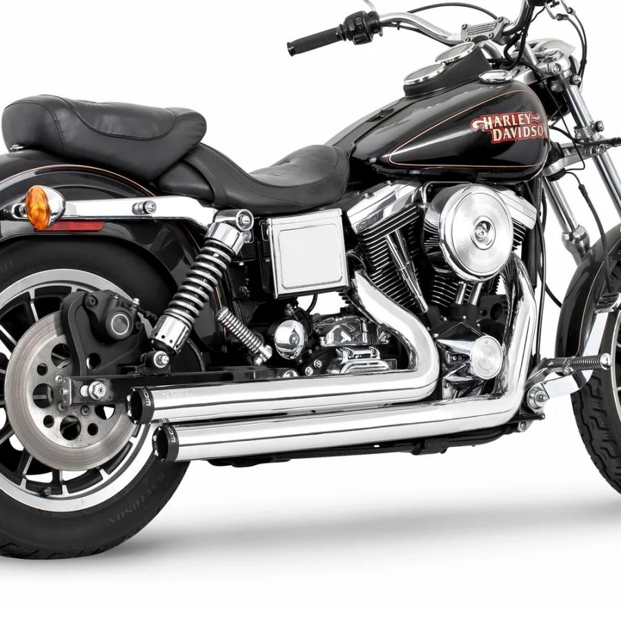ハーレー ダイナ フルエキゾーストマフラー STAGGERED DUALS クローム