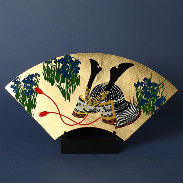 山田平安堂 飾り扇 兜 五月人形／コンパクト／インテリア／端午の節句