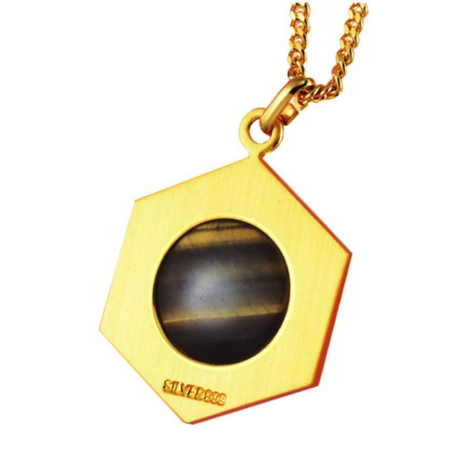 ヒランヤペンダント タイガーアイ 虎目石 シルバー シルバー999 六芒星