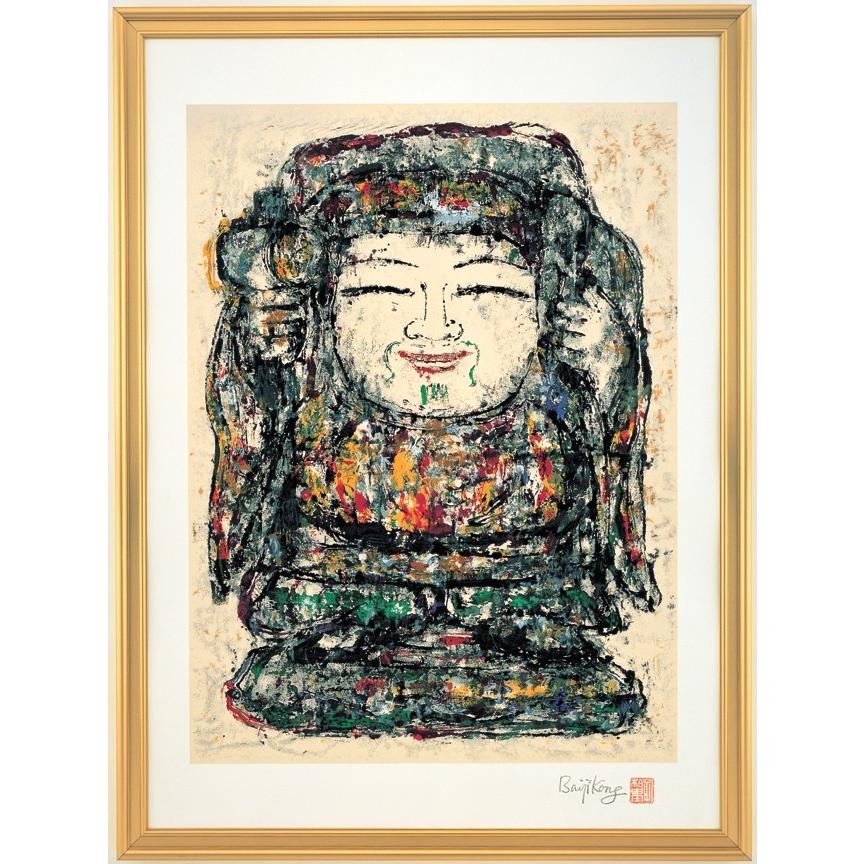 大黒様 開運絵画 手刷りシルクスクリーン インテリアアート 額装 飾り