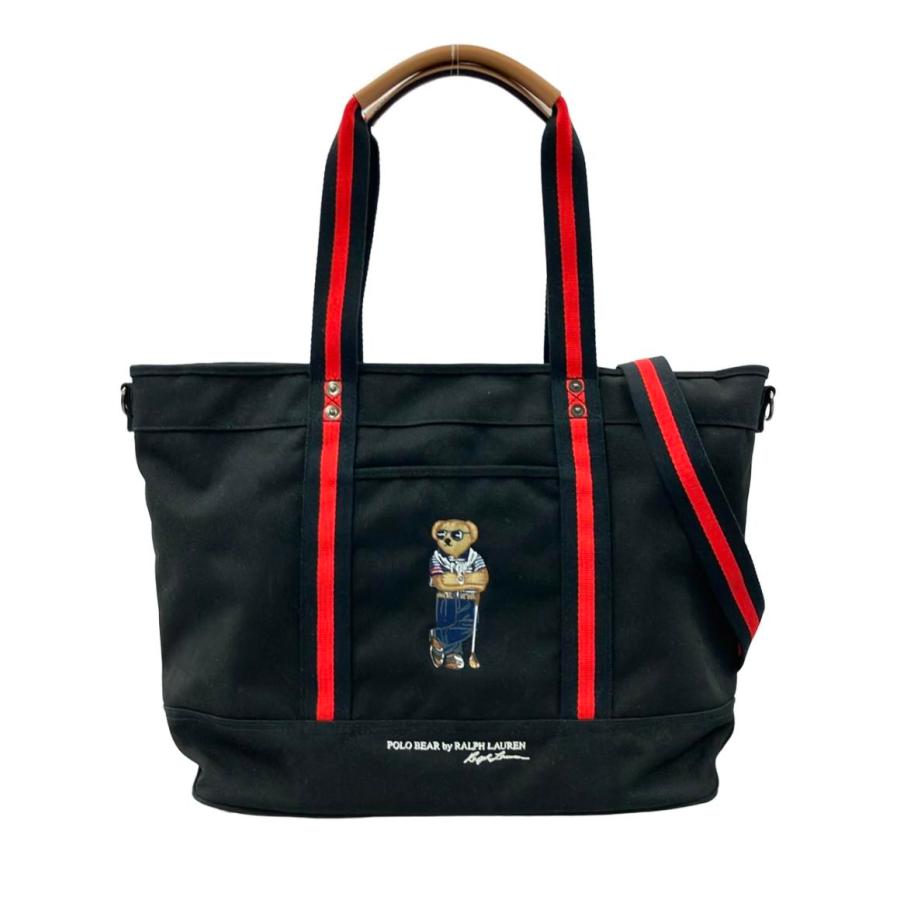 美品 ポロ・ラルフローレン 2way ポロベアキャンバストートバッグ