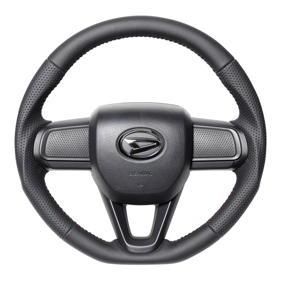 REAL（レアル） ステアリングハンドル オールレザー レッドステッチ