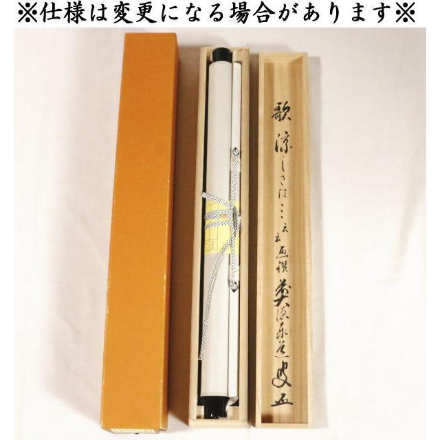 茶道具 掛軸 掛け軸 横軸画賛 大綱和尚遺詠の歌 足立泰道筆 瀧の画