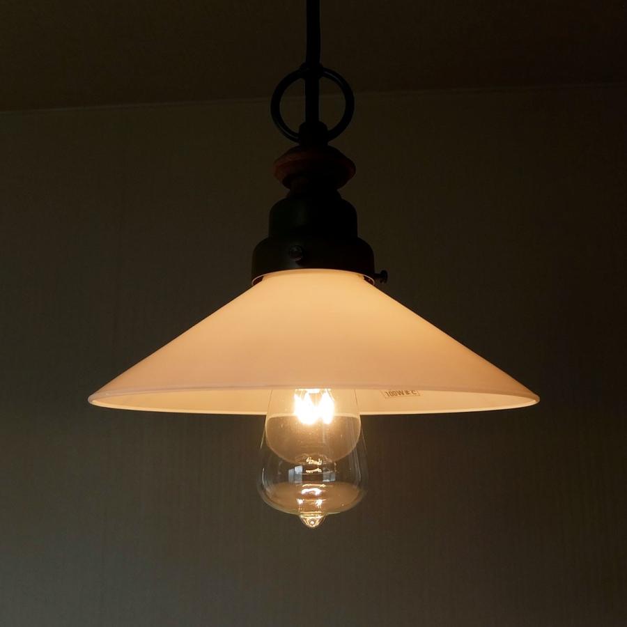 照明 ペンダントライト 後藤照明 乳白P1硝子セード LED対応 大正ロマン