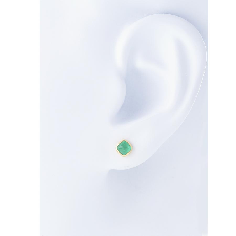 ジュエリーフィガロ ピアス エメラルド K18 YG イエローゴールド