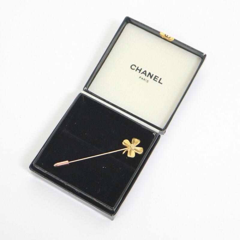 CHANEL シャネル ピンブローチ クローバー 03P ゴールド : JJ
