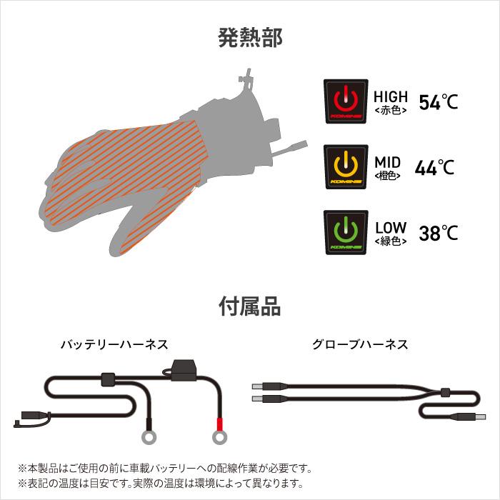 コミネ（Komine） 電熱グローブ EK-201 プロテクトエレクトリック