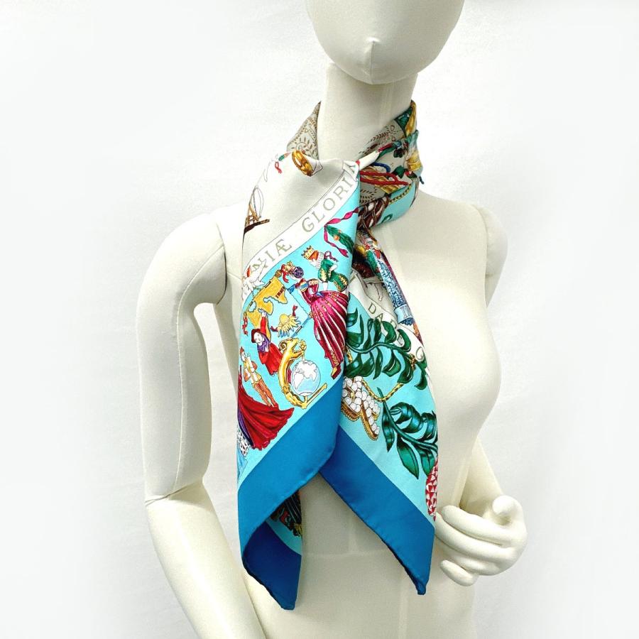 GUCCI（グッチ） スカーフ シルク ブルー バンダナ シルク100％ : JP