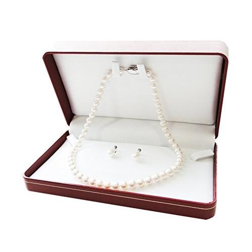 高級感のあるパールネックレス ケース,イヤリング・ピアス収納付