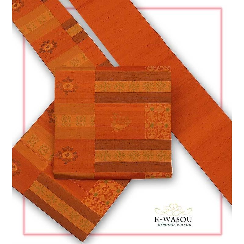 正絹 名古屋帯リサイクル 名古屋帯 紬地織名古屋帯格安 帯カジュアル