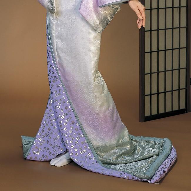 踊り 着物 裾引き ラメ生地 大衆 演劇 ステージ衣裳 仕立上がり