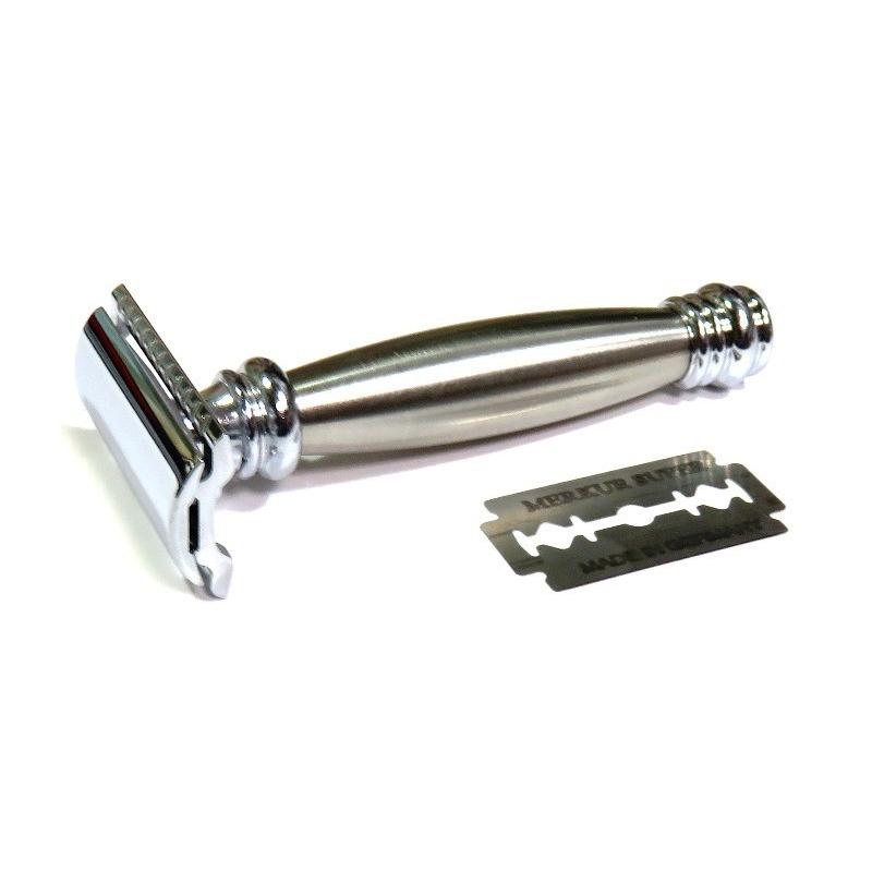 メルクール髭剃り43002 両刃ホルダー 重厚 耐久性抜群 綺麗な流線形