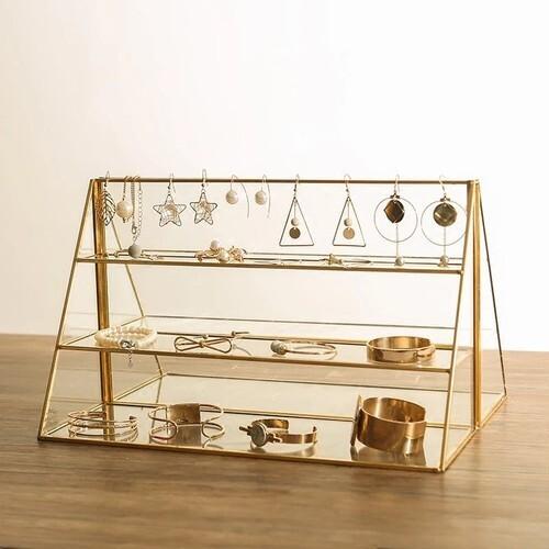 アクセサリーケース ガラス 大容量 真鍮 収納 スタンド アクセサリー