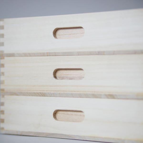 総桐 ふた付き もち箱 3段組 木製 桐製 餅箱 フードコンテナー お菓子