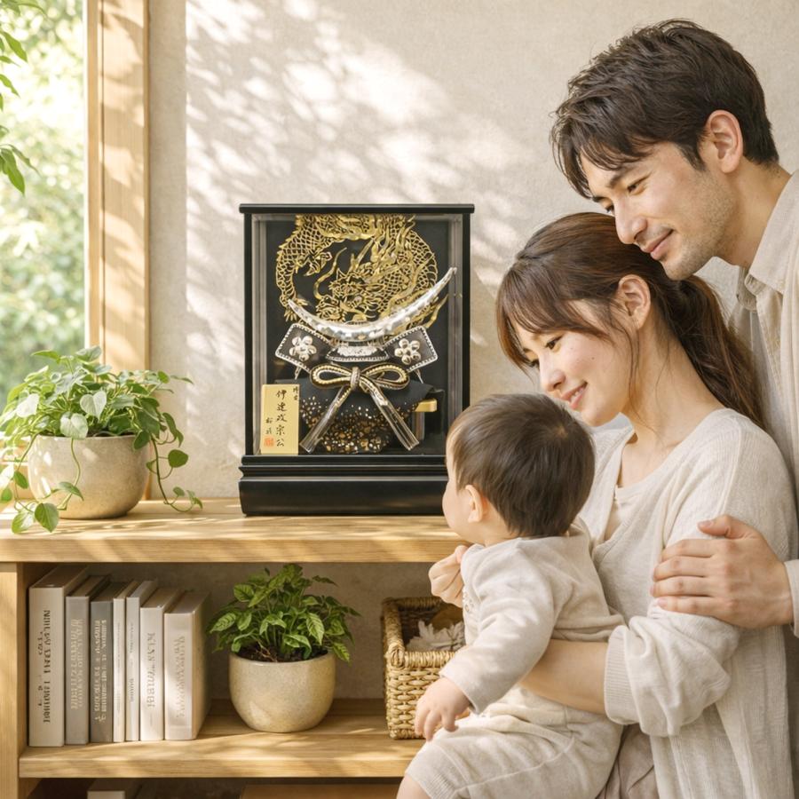 五月人形 伊達政宗 兜 コンパクト ガラスケース 高級 人形屋 : 久月