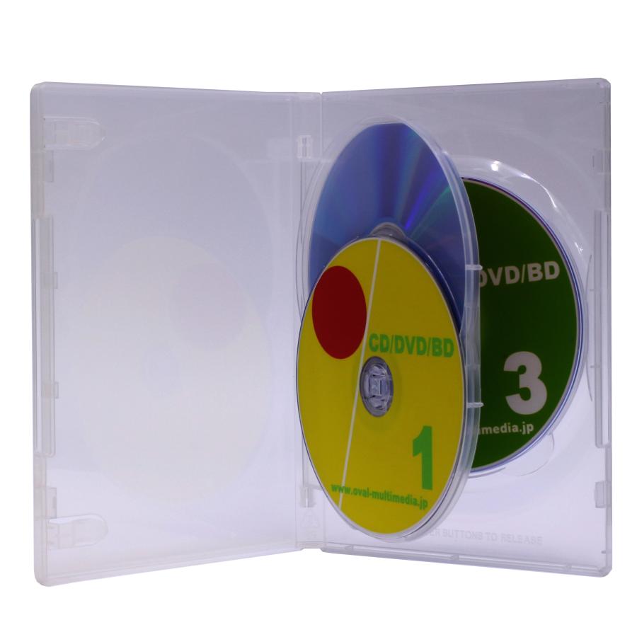 DVDトールケース 3枚収納 クリア 1個 ブルーレイケースとしても最適 新