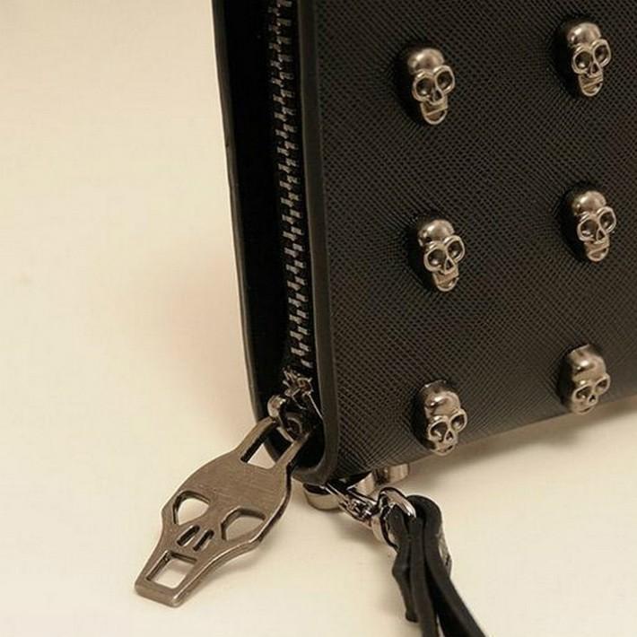 ドクロ型 財布 長財布 スカル サイフ レディース メンズ財布 スカル