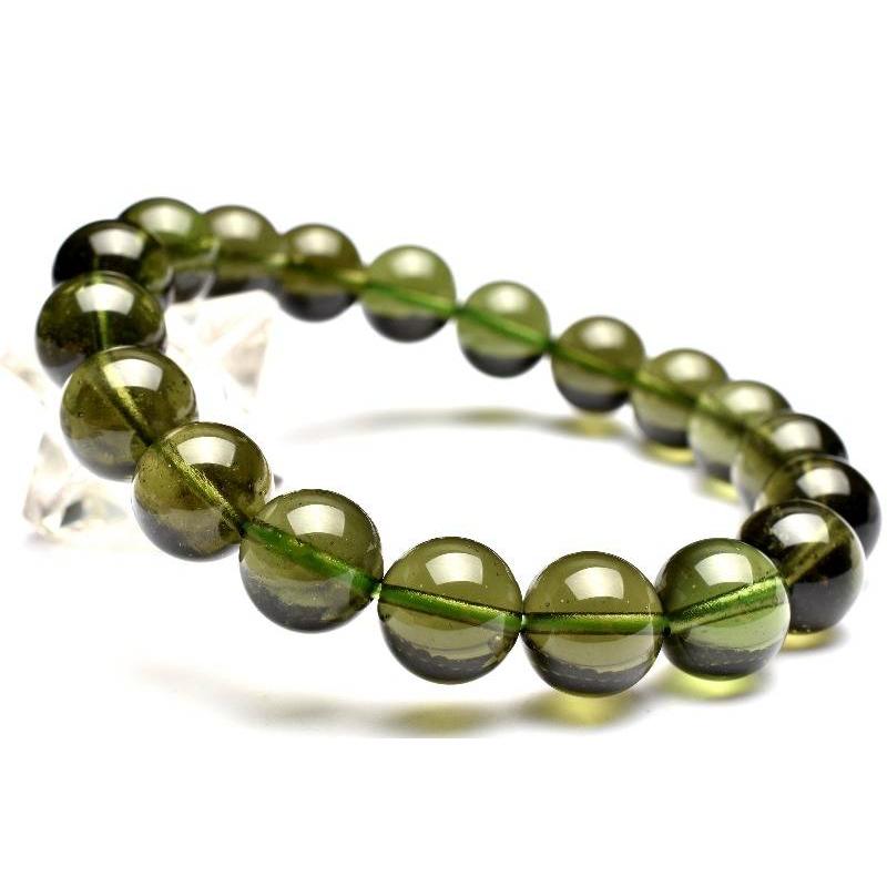 1点物】極上SA級☆入手困難 モルダバイト 10mm ブレスレット _L8387