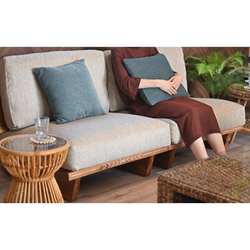 ソファ 1人掛け 木製 クッション カジュアルハワイアン D1401ASE 爆買