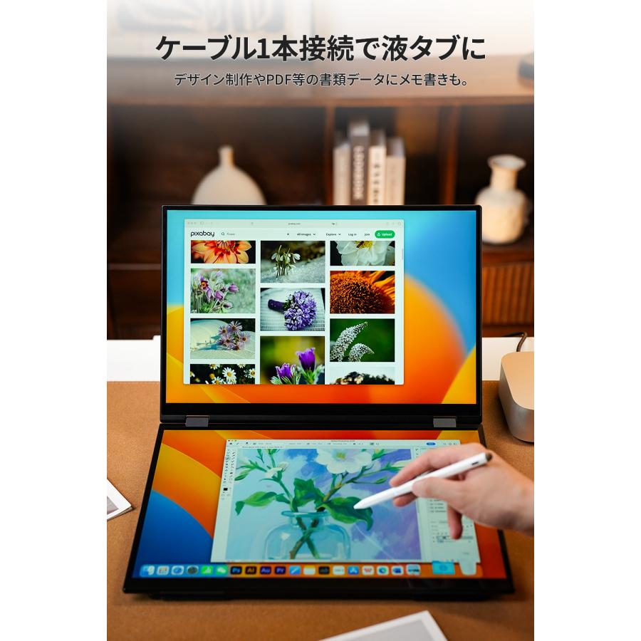 EHOMEWEI モバイルモニター EHOMEWEI XQ-160PW デュアルモニター 2.5K