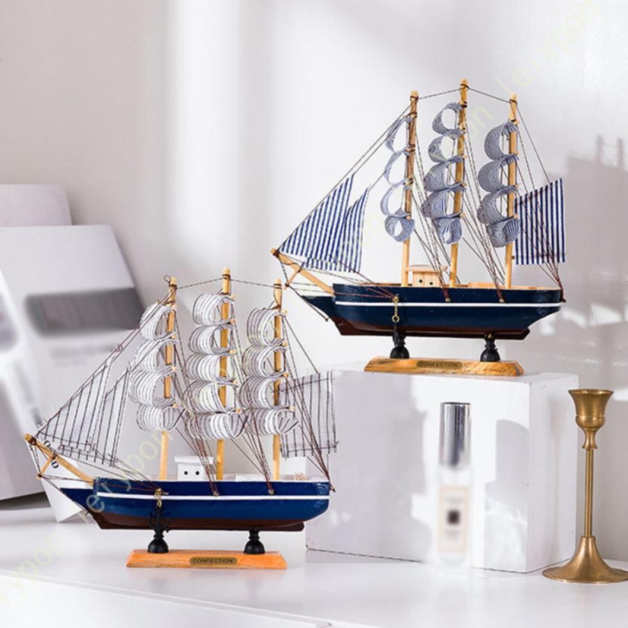 帆船 オブジェ 置物 手作り 模型 木製帆船モデル 風水置物 幸運 縁起物