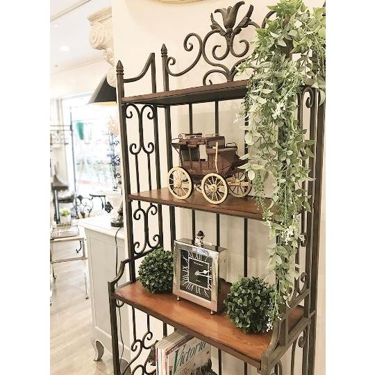 輸入家具 ディスプレイラック 飾り棚 アイアン ウッド シェルフ 食器棚