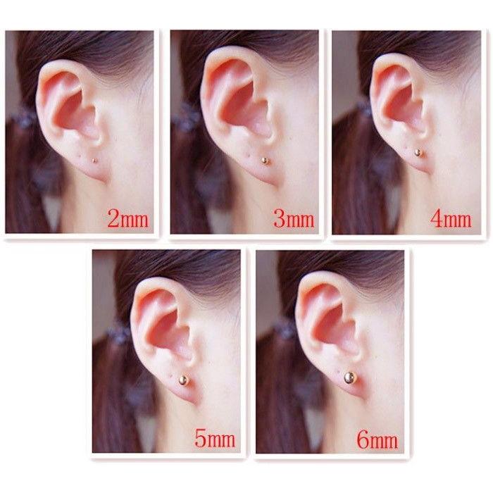 ピアス 丸玉 日本製 K18 3mm 4mm 18k 18金 セカンドピアス レディース