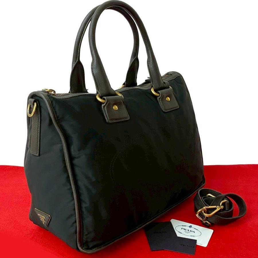 極美品□プラダ 2way ビジネスバッグ ナイロン 三角ロゴ ショルダー付