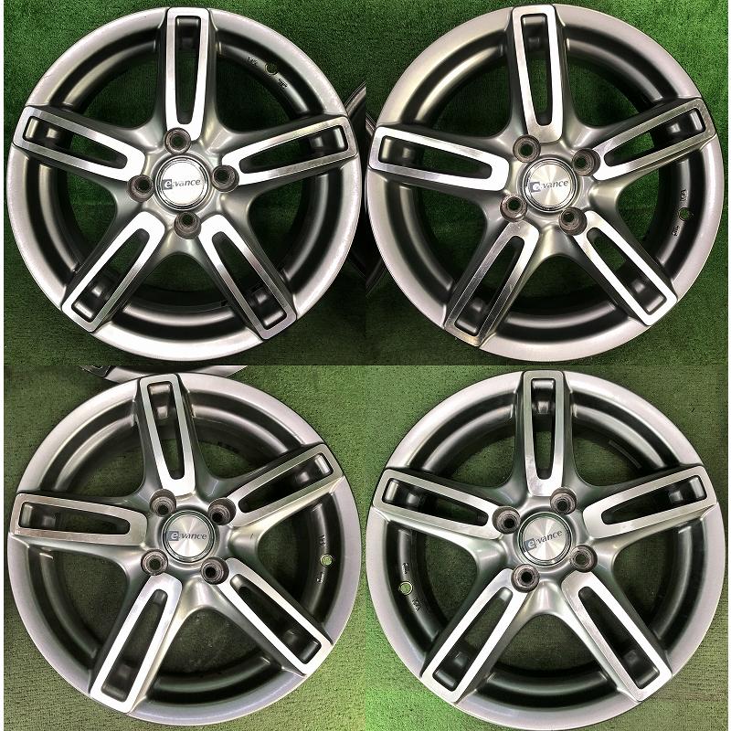 ☆15インチ e:vance 中古 社外 アルミホイール 4本 4穴 PCD:100 IN43