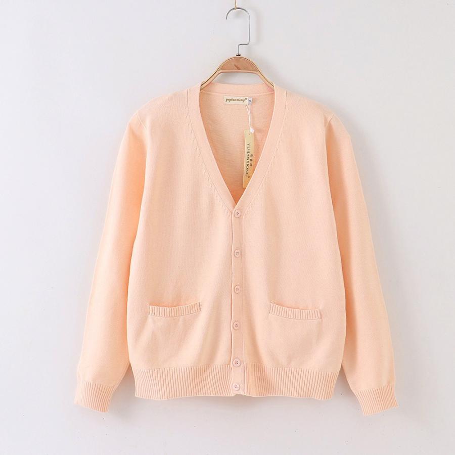 ☆ サーモンピンク Mサイズ カーディガン pmyvest07 スクール