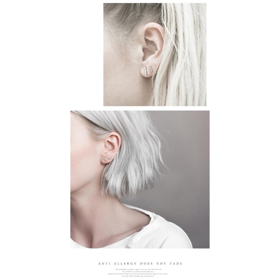 シルバー925 T字型ピアス 2個セット イアリング ユニセックス メンズ