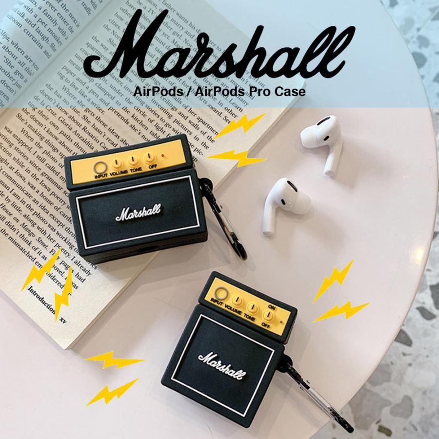 Marshall アンプ AirPods Pro ケース 第1-第4世代 ブラック マーシャル
