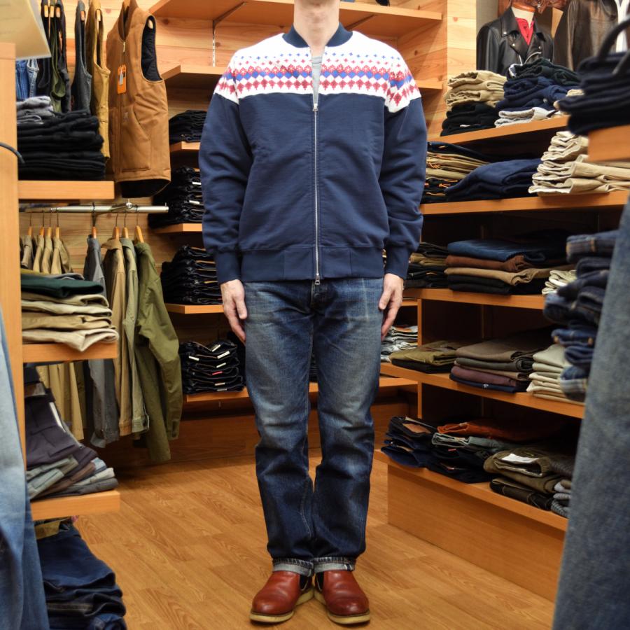 Pherrow's（フェローズ） スノーパターンスウェット S.ブラック