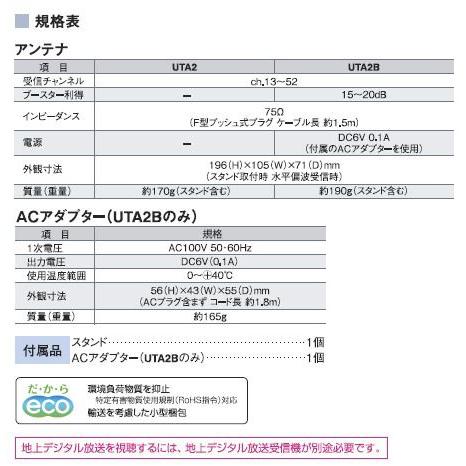 マスプロ（MASPRO） 地上デジタル放送用 ブースター内臓 卓上アンテナ
