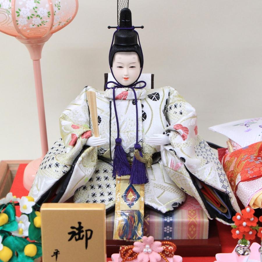 雛人形 コンパクト おしゃれ 紅羽 ピンク木ケース アクリルケース 小三