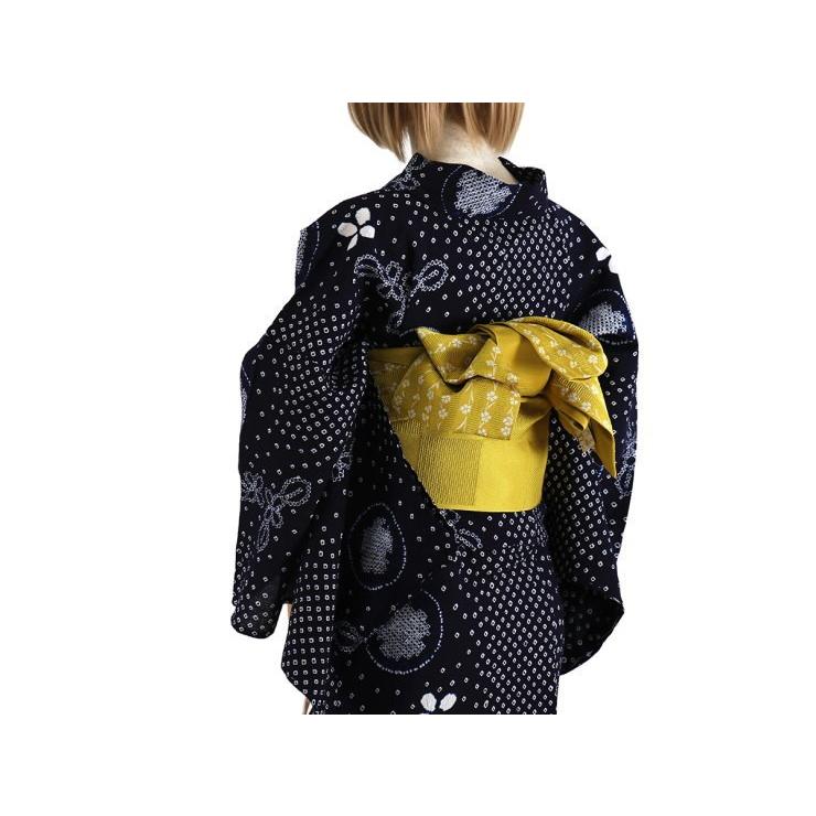 浴衣 有松 鳴海 手絞り 数量限定 特別価格 花としゃぼん玉 濃紺 有松