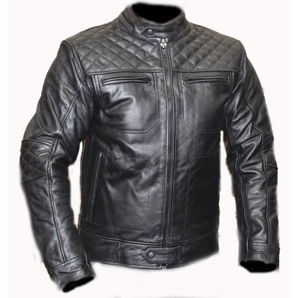 激シブ 本革 キルティングショルダー ライダースジャケット