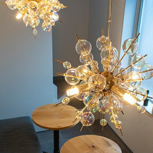 ペンダントライト 4灯 ガラス バブルシャンデリア LED付属 おしゃれ