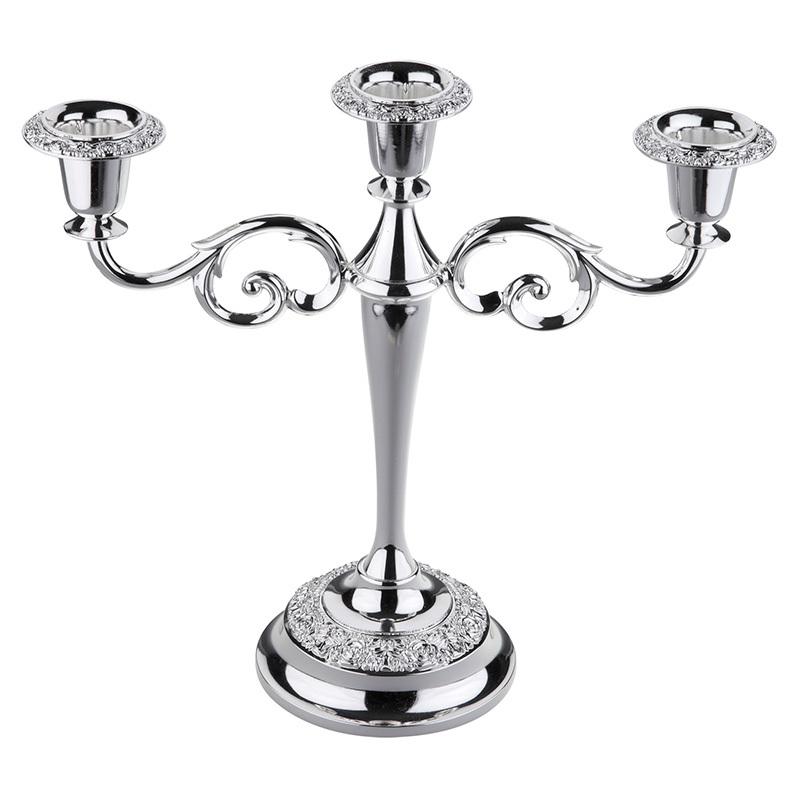 クイーンアン バロックアーム キャンドルスタンド 3灯 高さ25cm