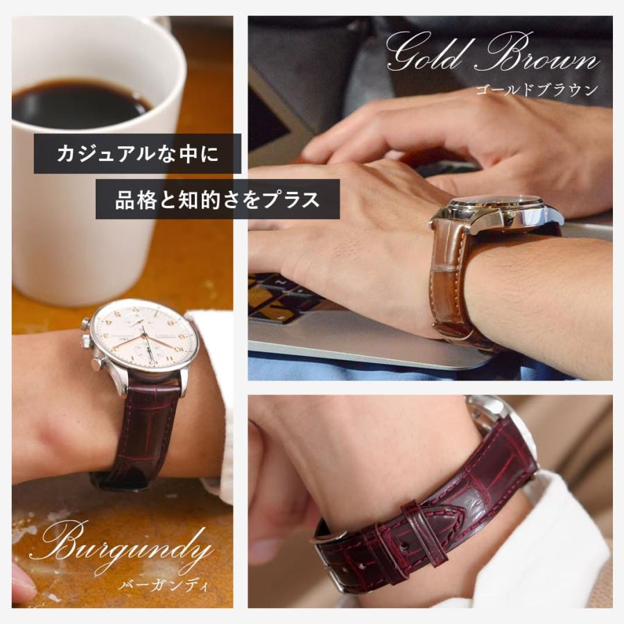 CASSIS（カシス） 腕時計ベルト バンド アリゲーター ワニ革 裏ラバー