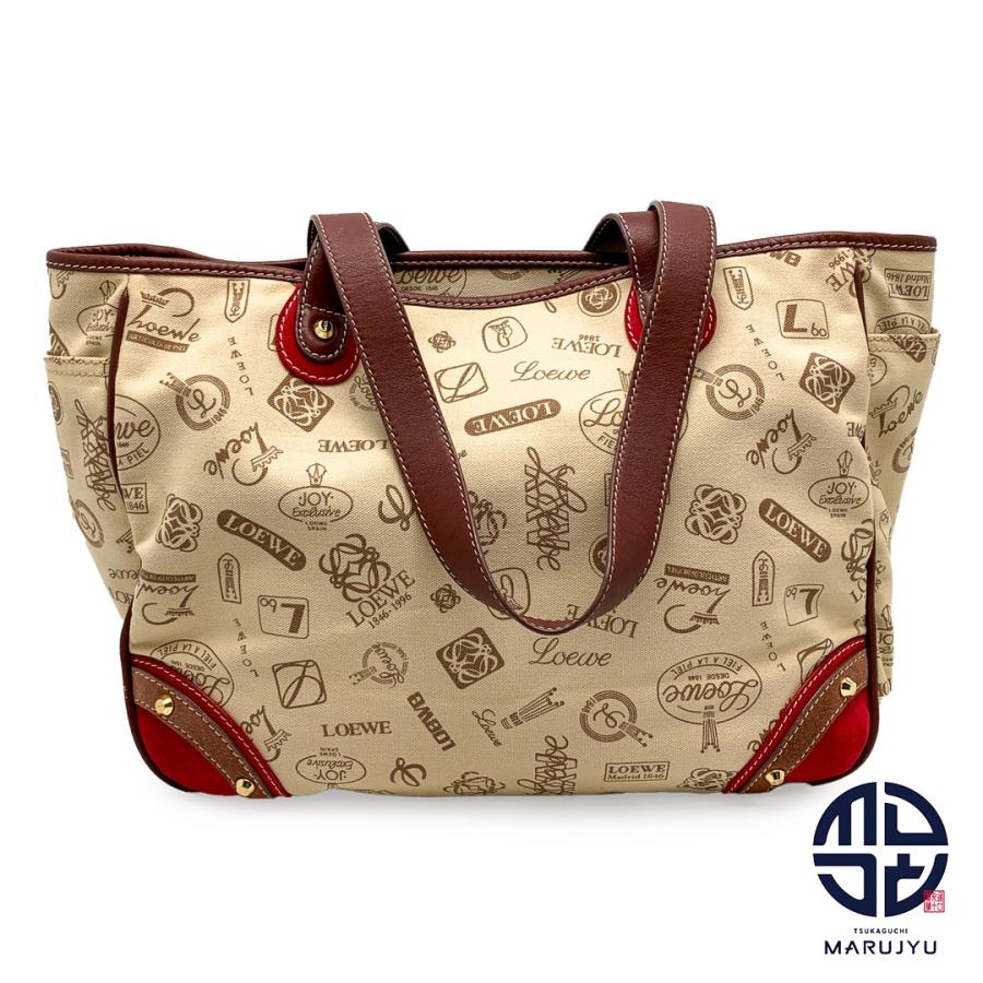 LOEWE ロエベ ベージュ ブランドロゴ デザイン 160周年記念バッグ