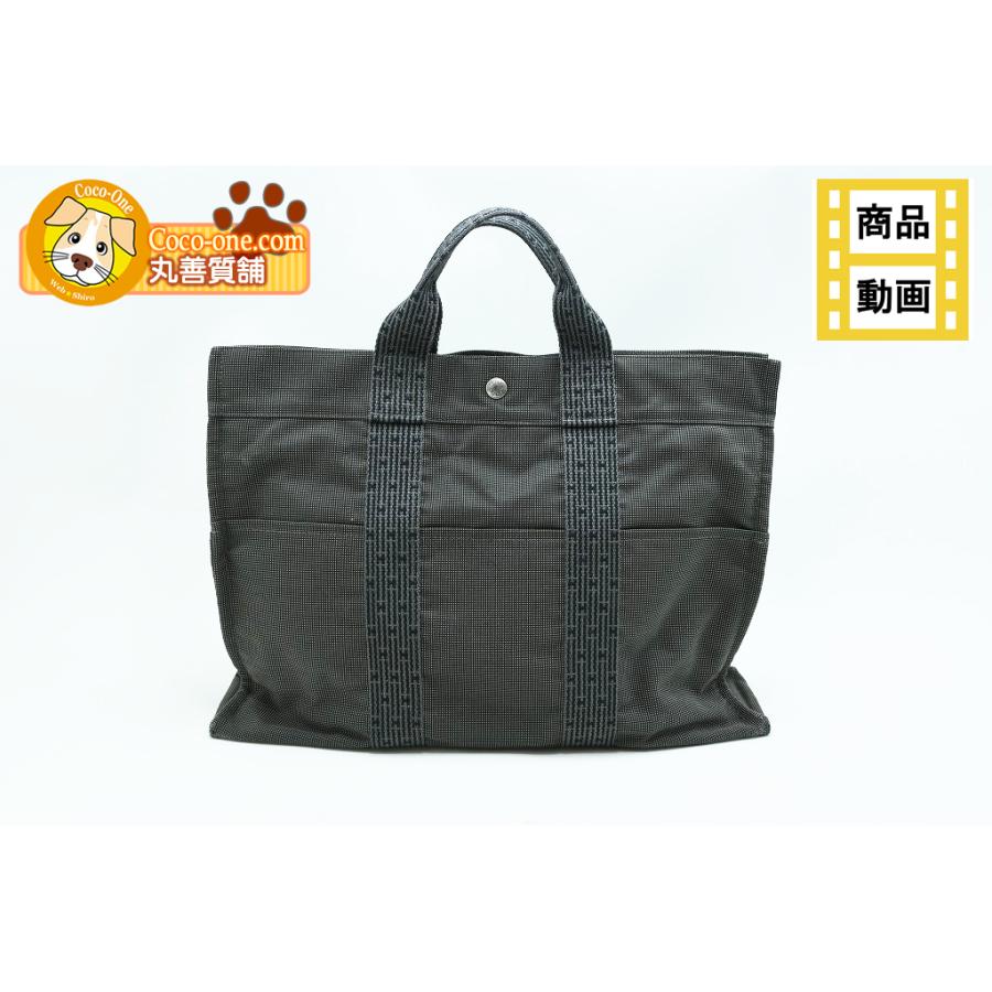 エールライン HERMES トートバッグMM グレー 廃番 中古品 程度AB 中古