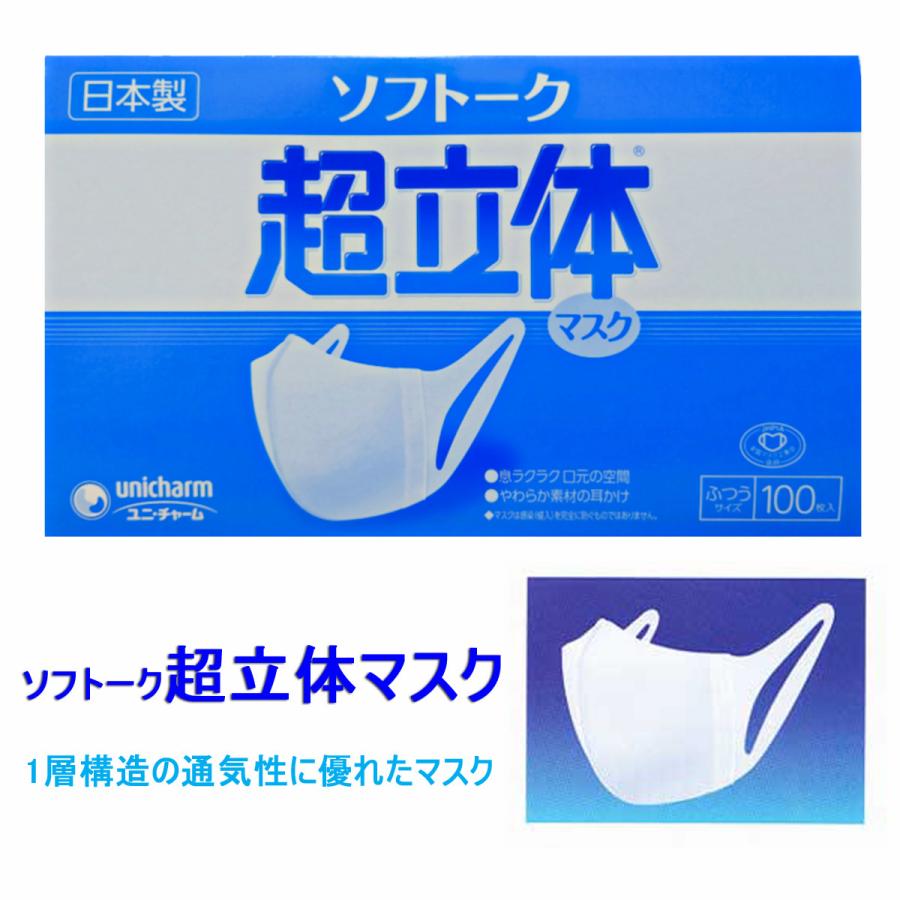 unicharm（ユニチャーム） ソフトーク超立体マスク ふつうサイズ 100枚