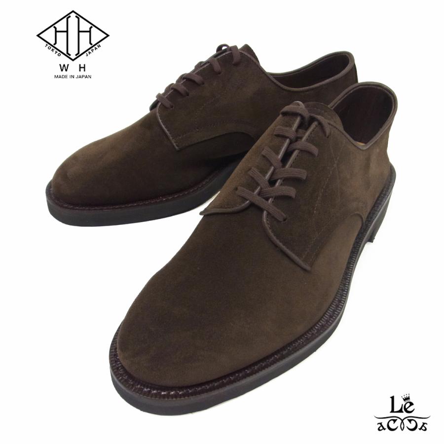 WH ダブルエイチ プレーントゥ シューズ スエード カーフ メンズ WHSCT