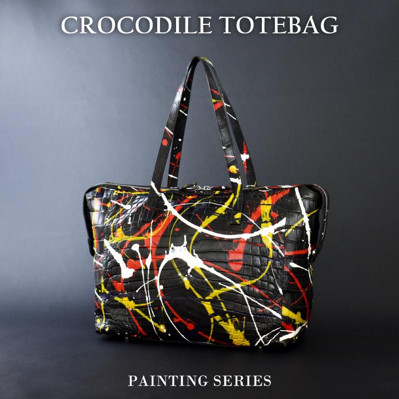 クロコダイル トートバッグ メンズ レディーズ 本革 2way 斜めがけ