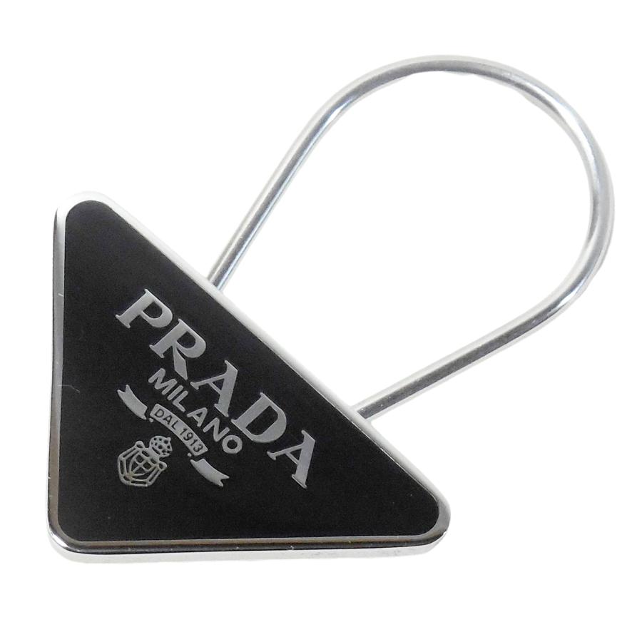PRADA（プラダ） キーリング トライアングルロゴ ブラック 2PS395 2BA6