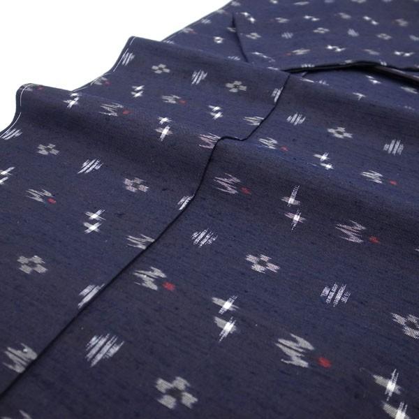 本場琉球絣 紬 沖縄県 紺色 白 赤 トゥイグァー ユカドゥ 新古品